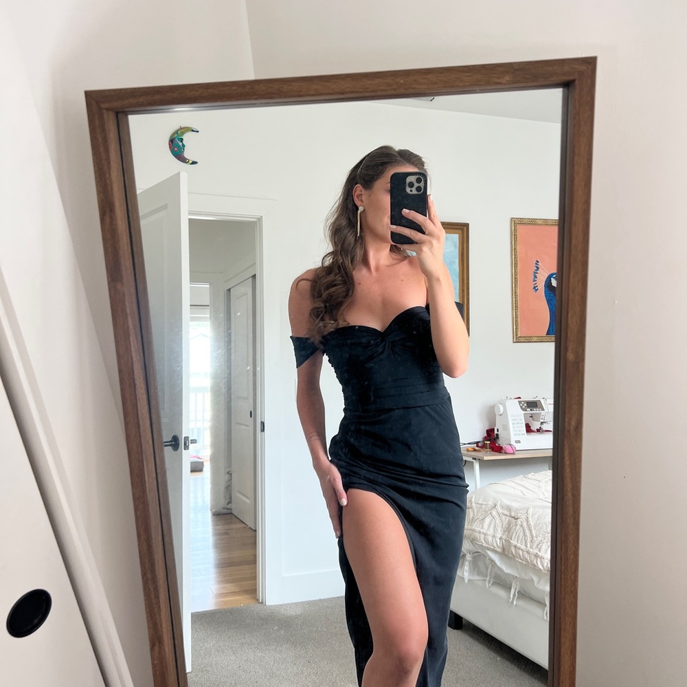 Abercrombie & Fitch Black Midi Dress